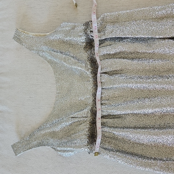 Vintage Silver Sparkle Shakespeare Dress Beaded Bodice - Picture 4 of 10